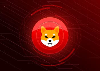 Shiba inu coin banner. SHIB coin cryptocurrency concept banner background.