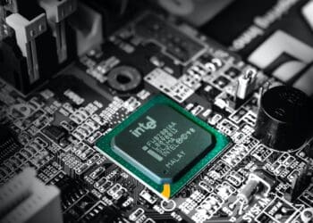 Intel computer processor in selective color photography