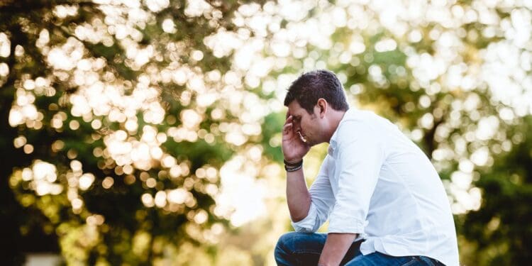 man on thinking pose