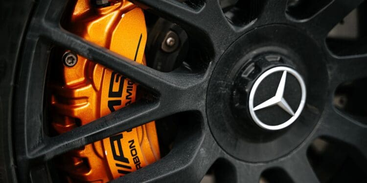 mercedes emblem on a mag wheel