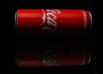 a red coca cola in can