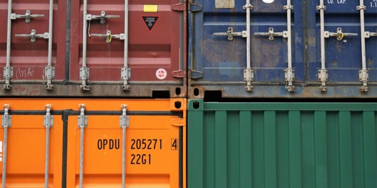 several cargo containers