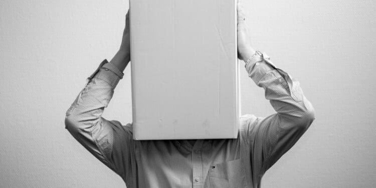 man holding box