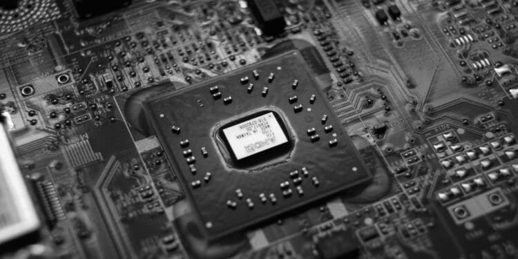 black and white circuit board