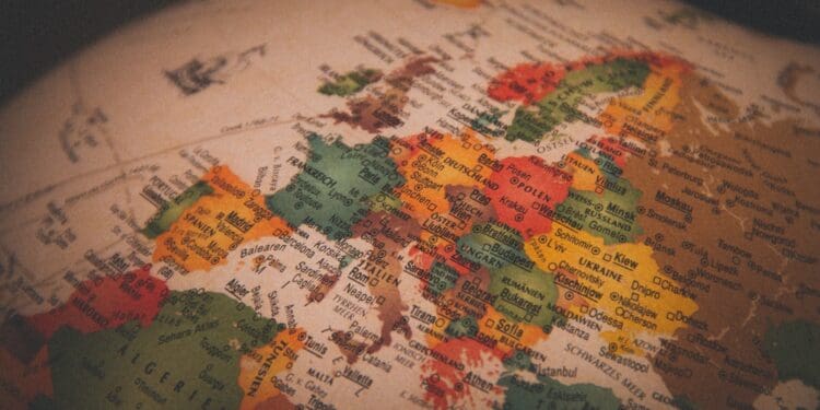 white red and green map