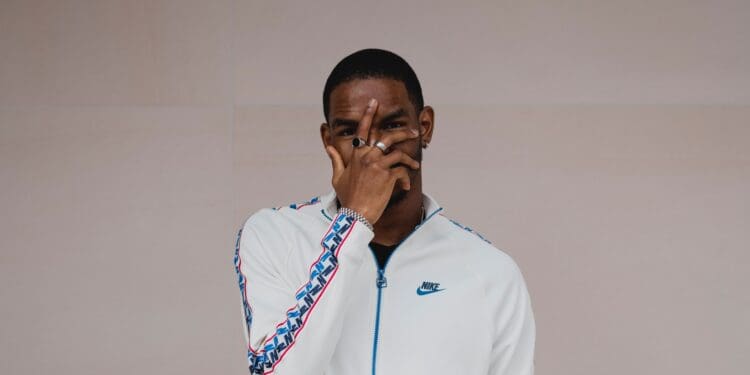 man in white zip up jacket