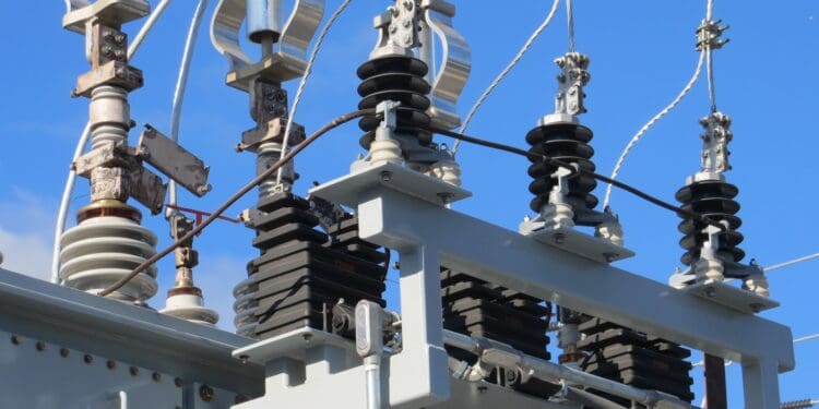 gray transmission tower