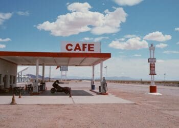 cafe and gasoline station