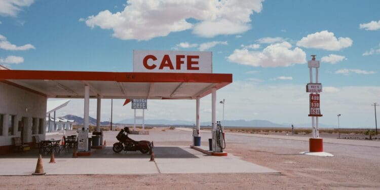 cafe and gasoline station