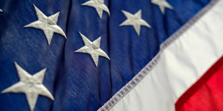 blue, white, and red flag