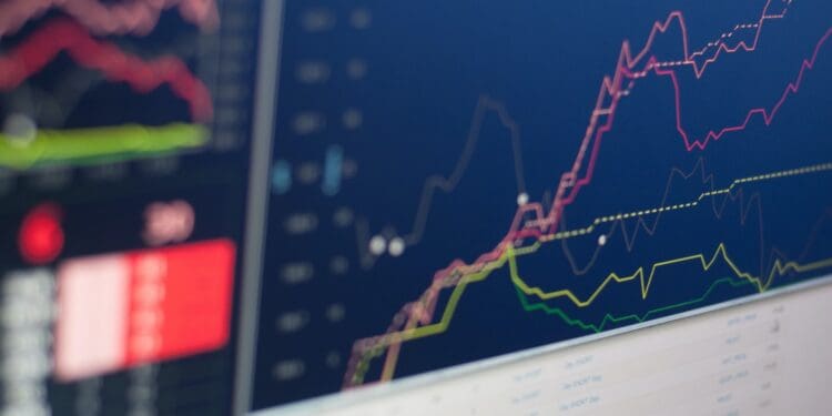 close-up photo of monitor displaying graph