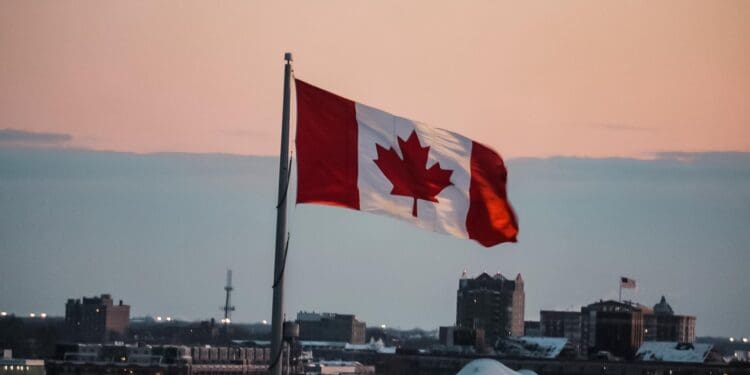 waving Canada flag