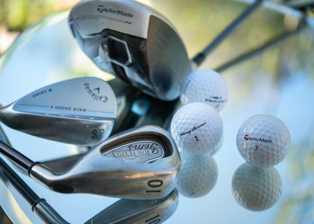 golf ball and golf club