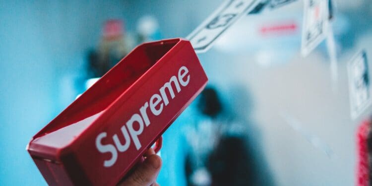 rectangular red Supreme container