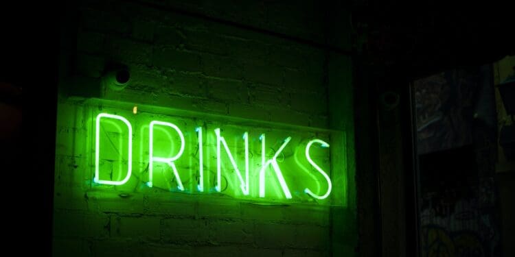 green drinks neon signage