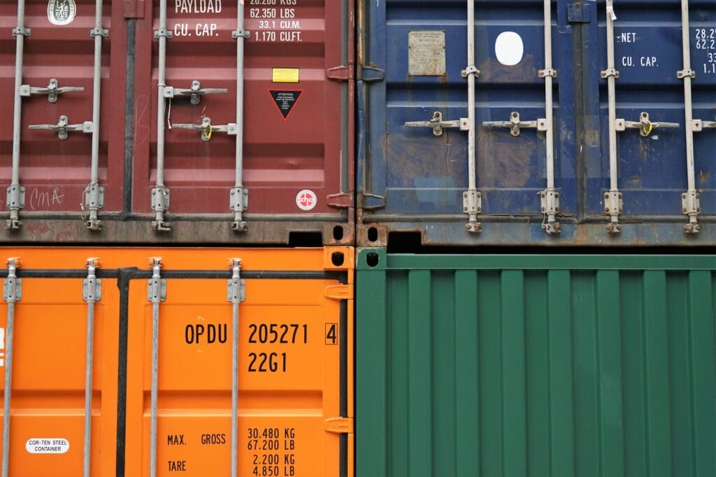 several cargo containers