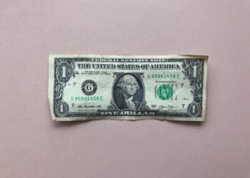 American one dollar bill, United States currency.