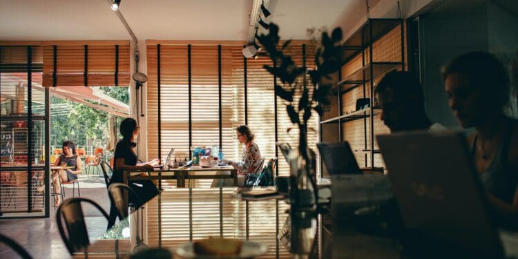 An afternoon at a café coworking.