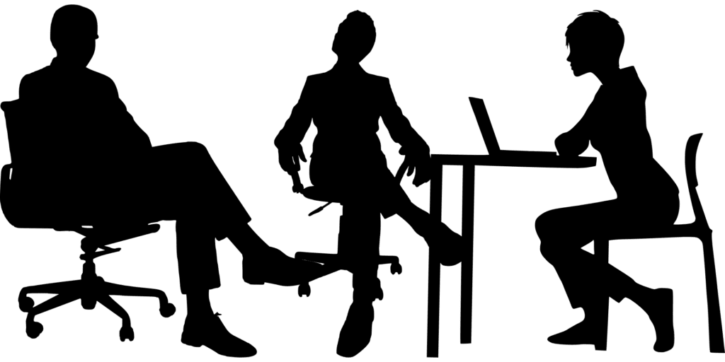 business, meeting, silhouette