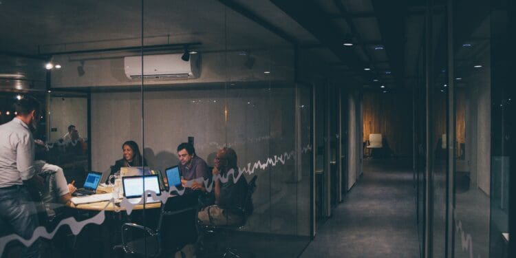 group of people having a meeting