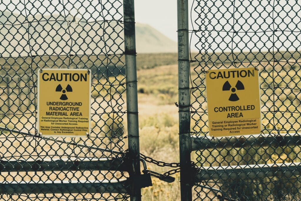 I had to drive through Idaho and decided to take a back road. That's when I came across this fence with many radiation warning signs. Naturally, I took a picture.