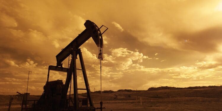 Industrial machine during golden hour