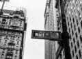 monochrome wall street sign