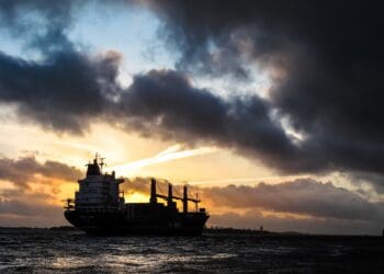 ship sailing during sunset