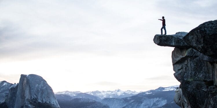 Standing out on the edge with a 5,000 foot drop below was a scary moment! But, it was all worth the view and photo!