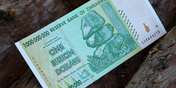 1 Billion Zimbabwe Dollar note.