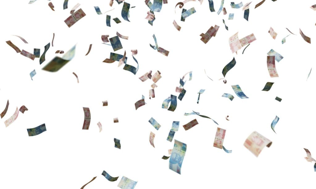 3D Render Rupiah Money Rain