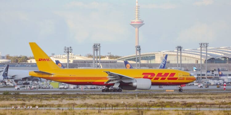 A DHL’s Boeing 777 is ready to go from FRA