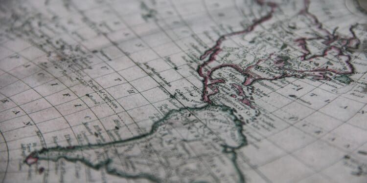 close-up photography of world map