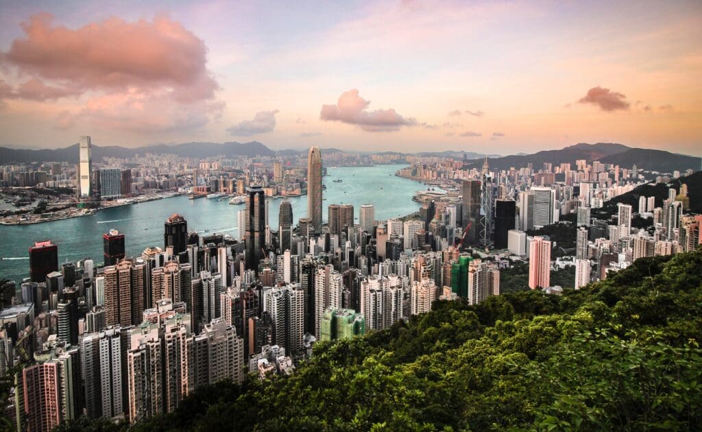 Hongkong skyline view from Victoria Peak