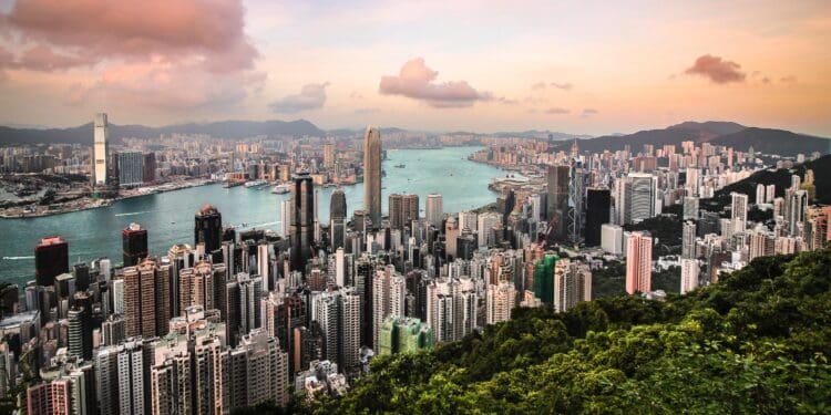 Hongkong skyline view from Victoria Peak