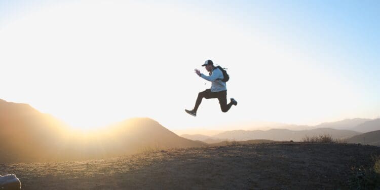 Jumping at Sunrise