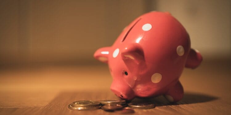 Piggy bank eating coins