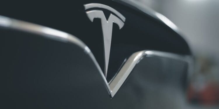 Tesla logo sign
