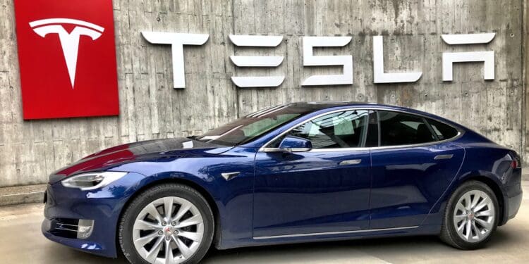 Tesla Model S Bluefire at Tesla Servicecenter Bern Switzerland