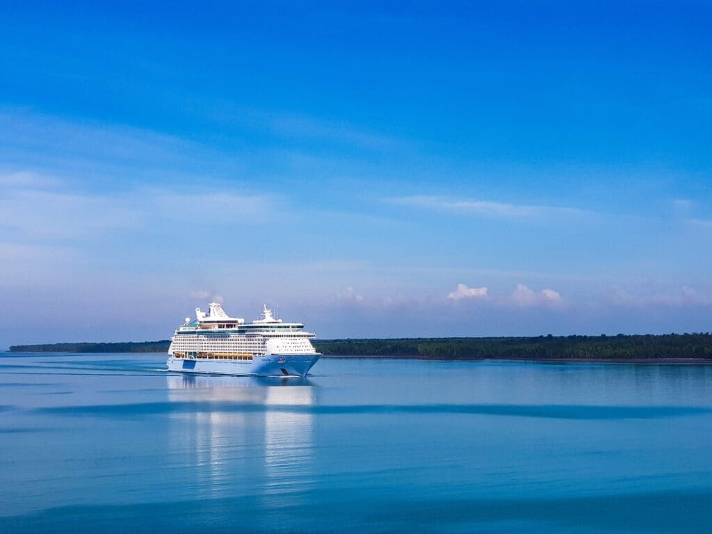 Voyager of the Seas passing through a channel in Port Kelang, Malaysia!