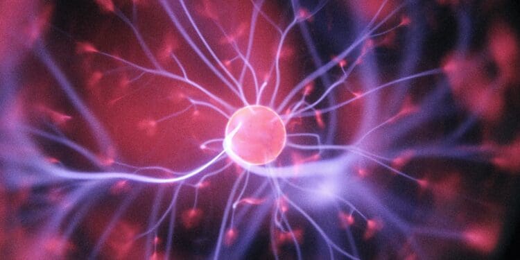 A ball of energy with electricity beaming all over the place.