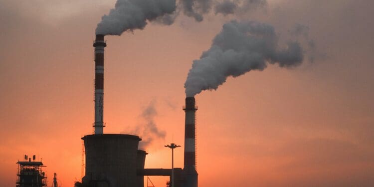 factory producing smokes