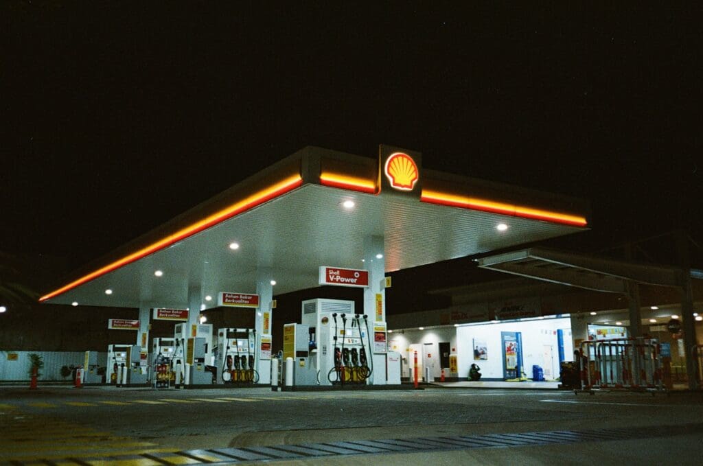 Gas Station at Night