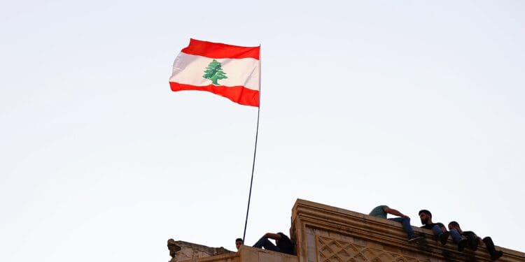 Lebanon Flag in Beirut