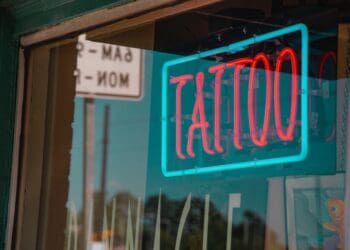 lighted red and green Tattoo neon signage