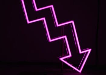 pink arrow neon sign