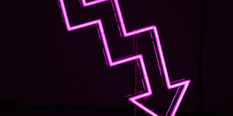 pink arrow neon sign