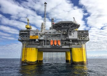 Clouds over offshore platform