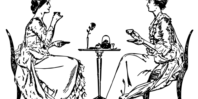 victorian, woman, line art