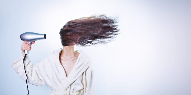 woman, hair drying, girl
